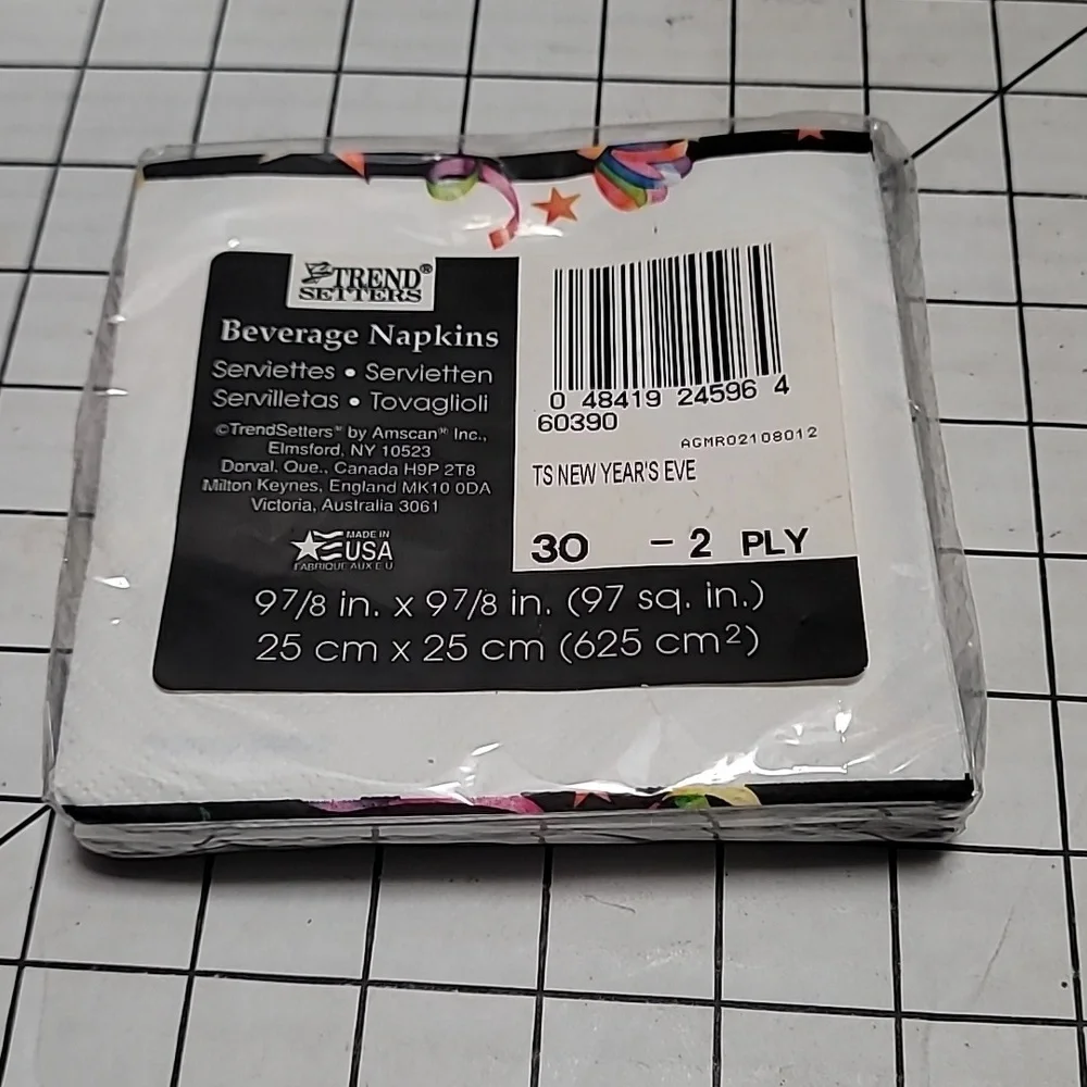 Happy New Year, Paper Beverage Napkins‎ 60390 by Trend Setters 30 CT.  NIP